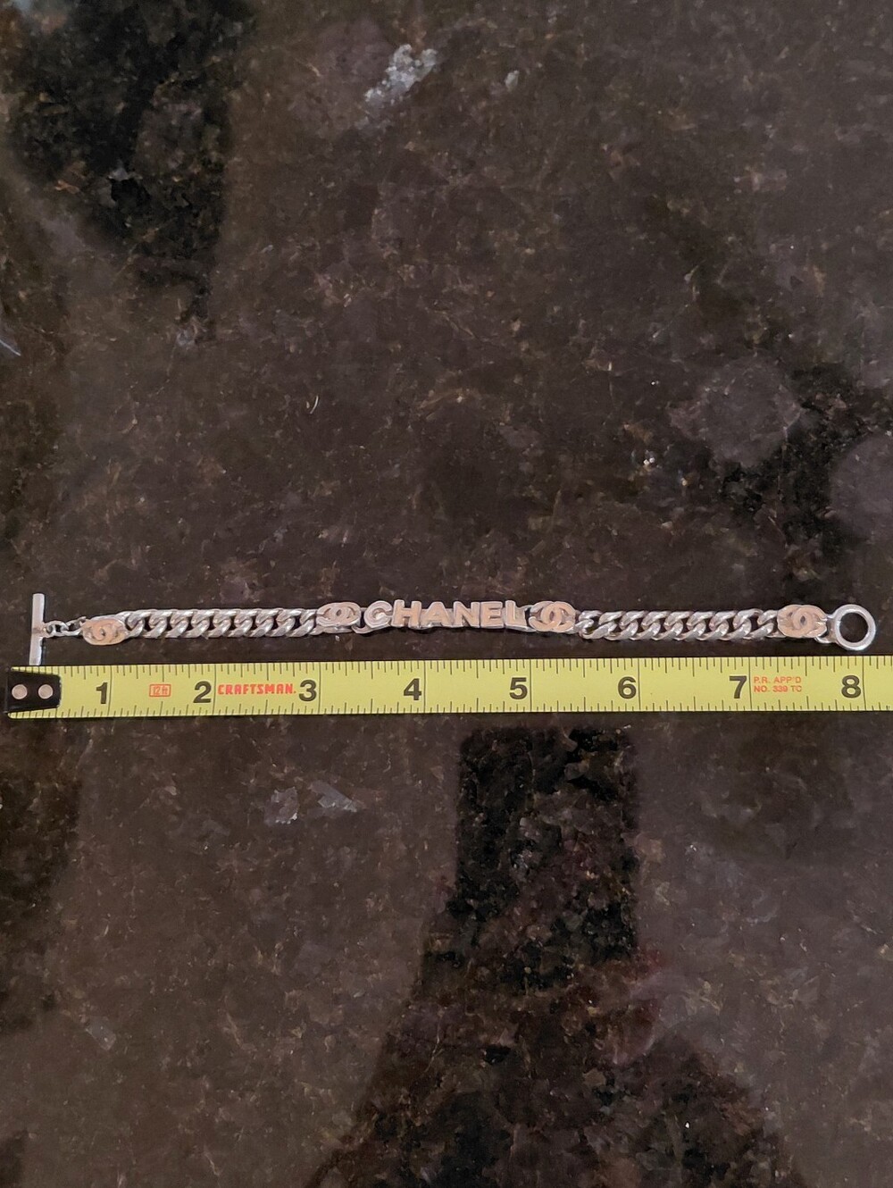 CHANEL Silver Chain Coco Mark Logo Bracelet COA - Picture 11 of 11